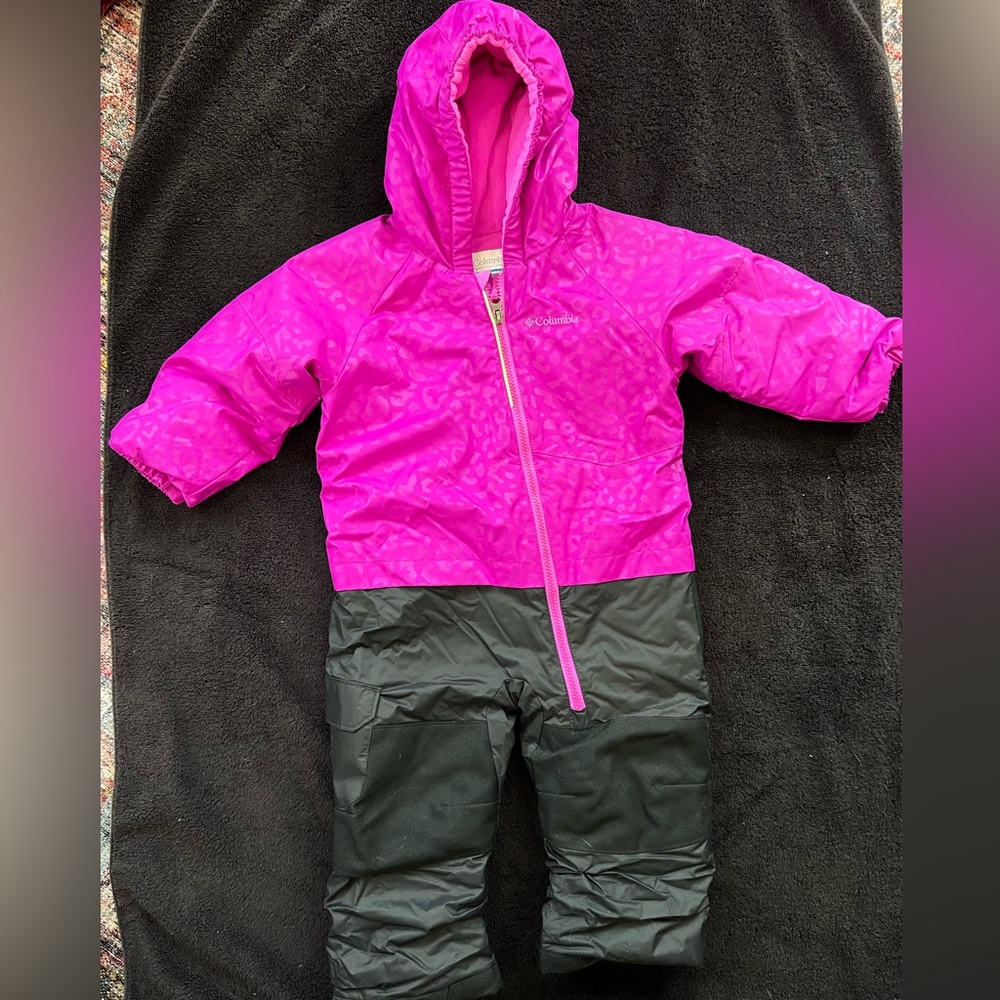 Columbia Kids Snowsuit in Vibrant Pink and Black